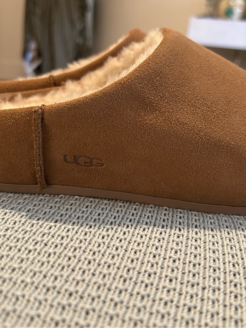 UGG Chestnut Suede Shearling Mule Slippers - Picture 5 of 6